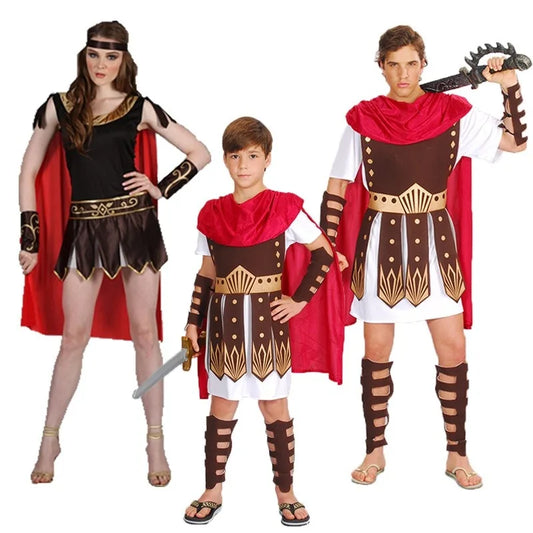 Halloween Dance Costume Adult Men and Women Roman Warrior Gladiator Spartan Warrior Clothes