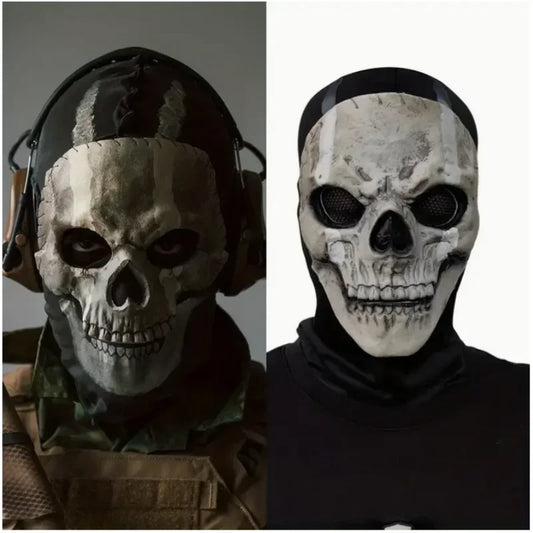 Unisex Horror Skull Mask Ghost Call of Duty Latex Headgear Helmet Cosplay Perform Party Masquerade Prop Halloween