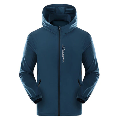 Summer Outdoor Reflective Coats Quick Dry Sun-Protective Thin Jacket Men Hiking Fishing Cycling Hooded Gym Sport Windbreaker