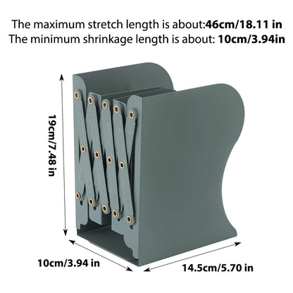 4 Color Telescopic Book Stand,Folding Bookshelf,Metal Book Stand Scalable Metal Bookends Desk Book Organizing, Student Supplies