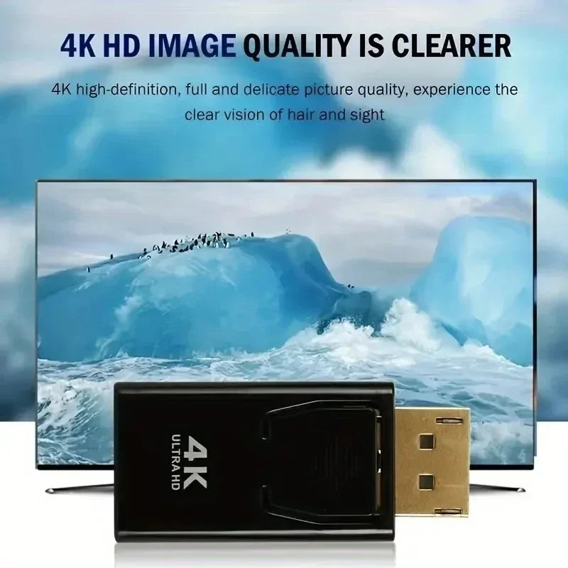 DP To HDMI Adapter DisplayPort To HDMI High-Definition Video Converter with 4K60Hz/4K30Hz/1080P Multi-Resolution forMost Devices