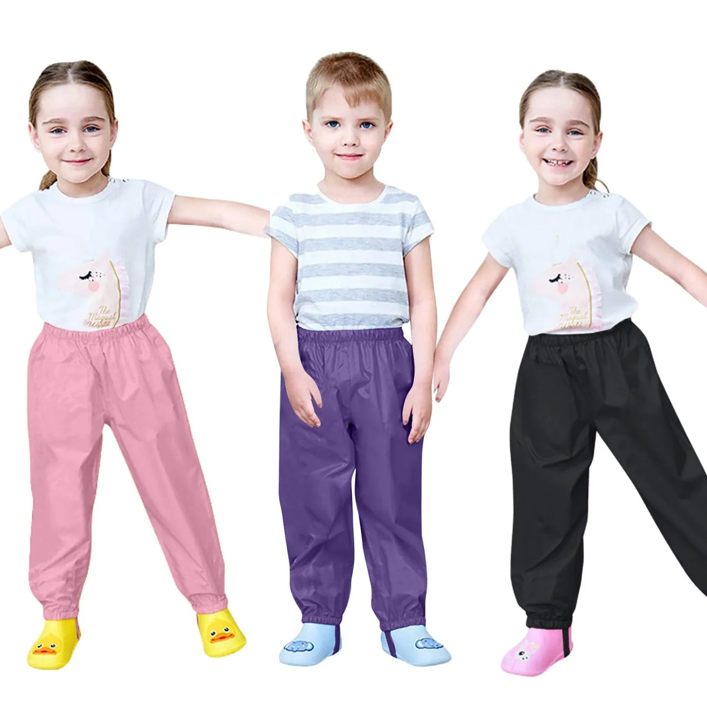 Toddler Kids Boys Girls Rain Pants Windproof Waterproof Mud Trousers Clothes Children'S Clothing комплекты для маленьких мальчик