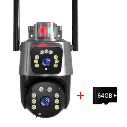 6MP Outdoor WiFi Camera Security Protection Night Vision Cameras PTZ IP Dual Lens CCTV Surveillance camaras de seguridad wifi