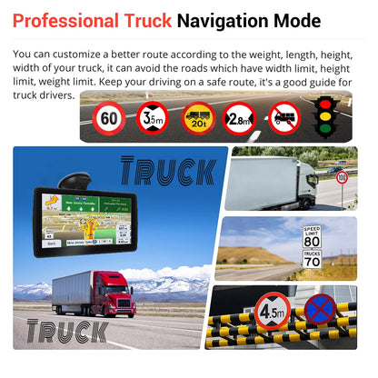 7 Inch GPS Navigation for Car Truck SAT NAV Accessories Tools  Navigator 2024 Free Update Europe North America Map 8GB FM Music