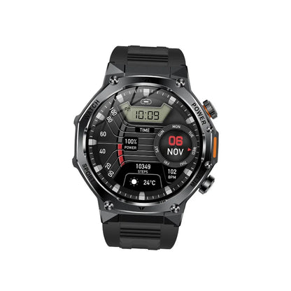 Smart Watch AK82 Men Outdoors Sports Fitness Tracker LED Flashlight BT Calling Health Monitoring 800Mah Large Battery Smartwatch