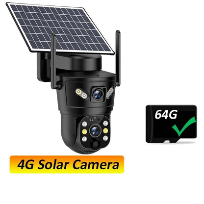 4G Camera Solar V380 Dual LensPIR Human Detection Night Vision Waterproof Security Video IP Camara 8MP 4K Battery CCTV Monitor