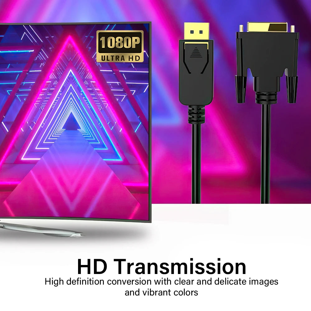 DisplayPort To HDMI Cable DP Male To Male VGA DVI HDMI Video Audio Cable 4K 1080P For Computer Laptop TV Projector Monitor 1.8m