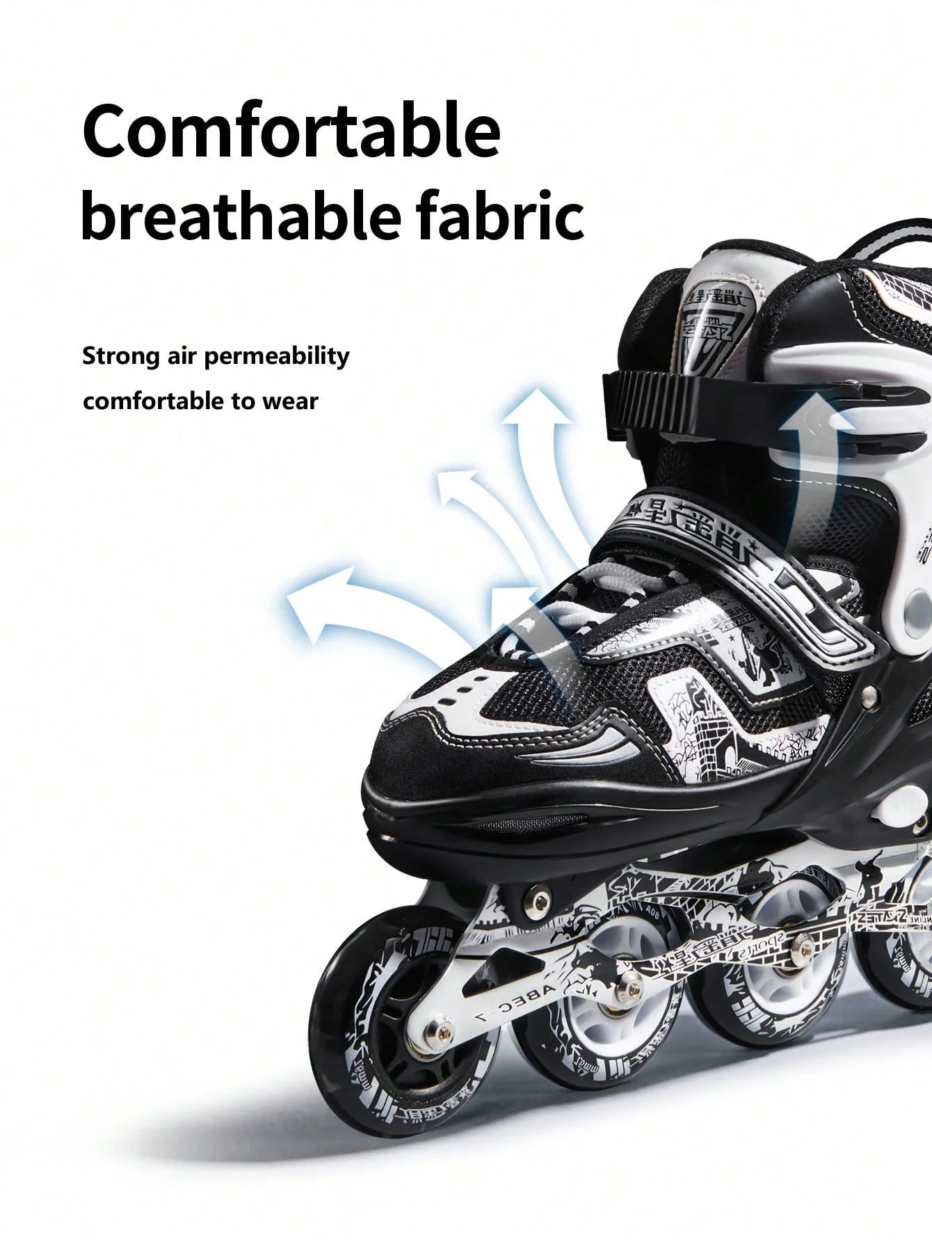 FREE STAR high-end shaped four-size adjustable adjustable height in-line PU roller skates comfortable breathable soft surface ro