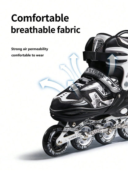 FREE STAR high-end shaped four-size adjustable adjustable height in-line PU roller skates comfortable breathable soft surface ro