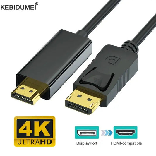 DP DisplayPort To HDMI Cable DisplayPort Male To Male HDMI Compatible Video Audio Cable For Computer Laptop TV Projector Monitor
