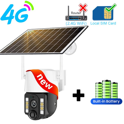 Security-protection Camara Vigilancia Wifi Solar Cameras de de Segurid 4g Exterior Outdoor 5MP Smart Home Surveillance IP CCTV