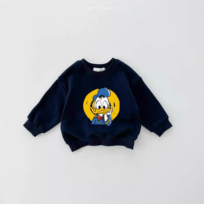 Trendy Clothes 0-6Year Child Cute Sweatshirts Donald Duck Minnie Long-sleeved Tops 2025 Ealry Autumn Clothing Kid Hoodies Casual