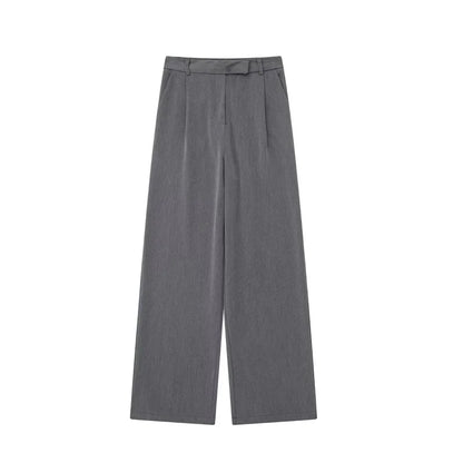 MUJER 2025 Women's Pants Beige Grey Black Wide Leg Pants Women High Waist Baggy Pants Woman Fashion Summer Office Trousers