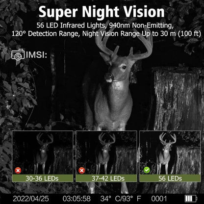30MP 2K Solar Panel Hunting Camera Infrared Night Vision Monitoring Wildlife Trap Trail Camera Video Photo Recorder Cam