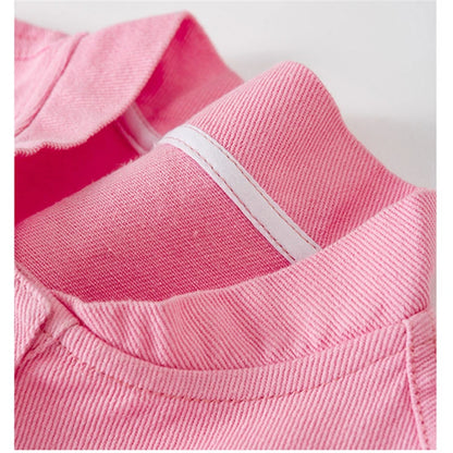 Toddler Children Pink Denim Vest Boy Girl Sleeveless Jacket Harajuku Kids Clothes Casual Waistcoat Vintage Fashion Outfit 2-9Y