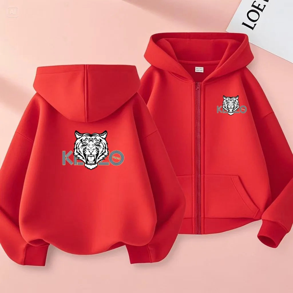 Children's Sportswear for Boys and Girls Aged 3 to 12, Sweatshirts, Jackets, Zippered Hats, and Multi-color Sports Jackets
