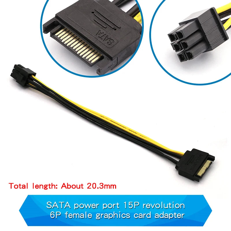 Power Supply Cable SATA Cable One Point Two 6P to IDE4/10/12P Pin Hard Drive Power Supply Cable Cord Adapter