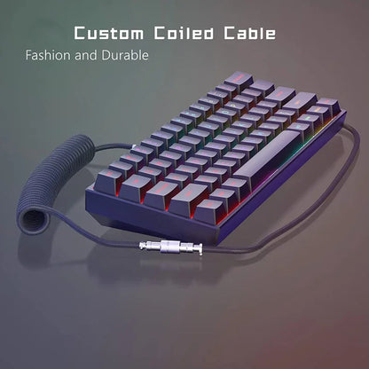 3M Type C Mechanical Keyboard Coiled Cable USB Keyboard Wire Mechanical Keyboard Aviator Desktop Computer Aviation Connector
