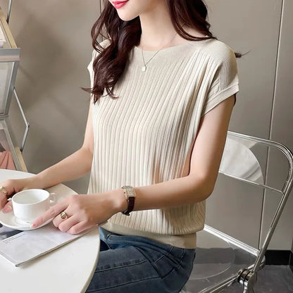 Blusas Mujer De Moda 2025Verano Short Sleeve Knitted Tops Sweater Women Pullovers Sweaters For Women Woman Sweaters Blusa