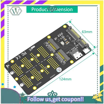 NEW 2 In 1 Combo M.2(NGFF) Nvme SSD/SATA-Bus SSD To SFF-8654 And SATA Adapter Easy Install Easy To Use
