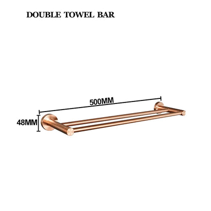Brushed Rose Gold Stainless Steel Wall-mounted Elegant Bathroom Set Paper Towel Stick Toilet Bathroom Robe Soap Soap Dishwasher