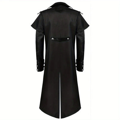 New European and American Men's Formal Attire - Medieval Retro Costume Men's Mid-Length Punk Retro Tailcoat