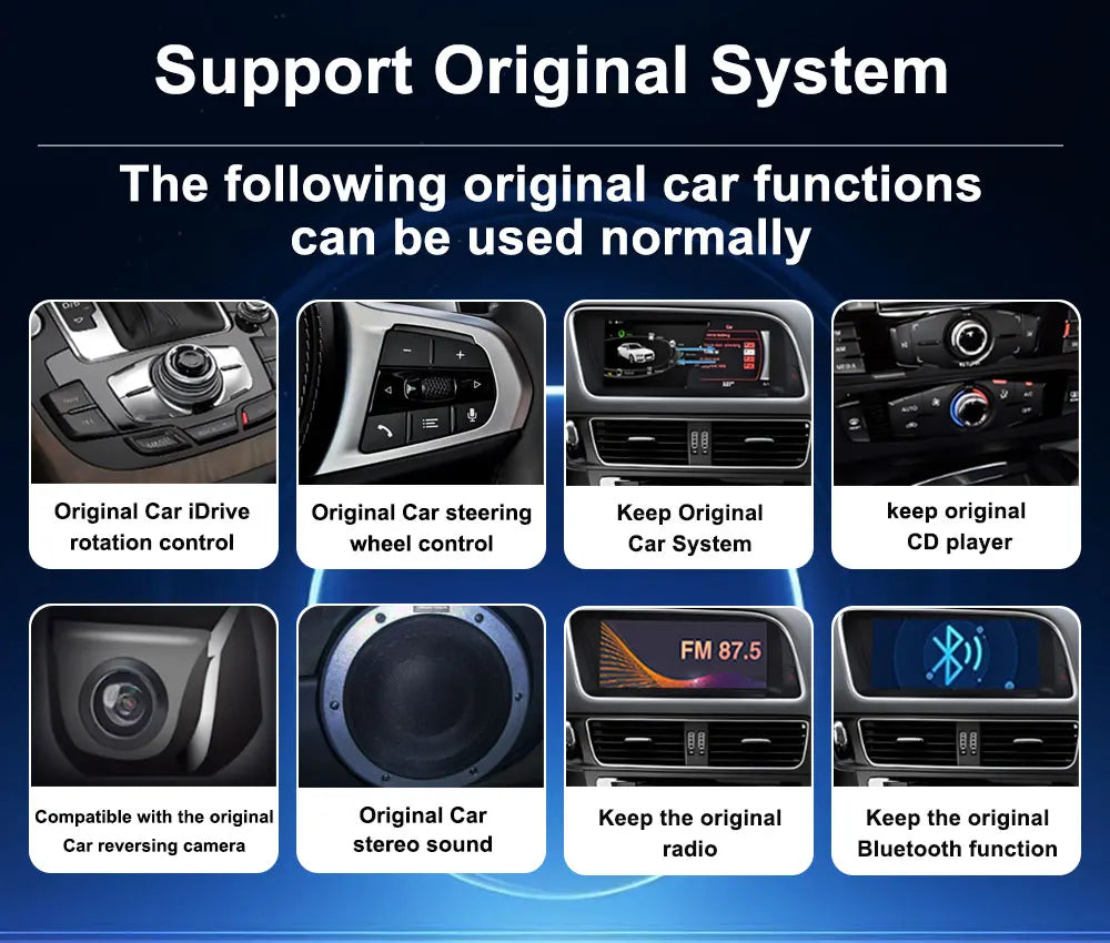 12.3 inch GPS Navigation Wireless Carplay Android 14 for Audi Q5 2009 - 2017 BT Car Multimedia Video Radio Player 4G Auto Tools