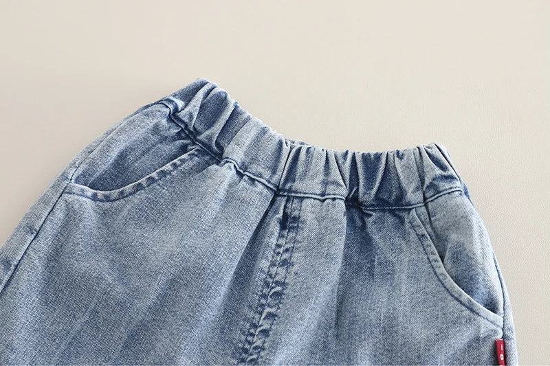 Children Cotton Clothes Summer Boy Causal Denim T Shirt Short 2Pcs/set Infant Kid Fashion Toddler Tracksuit 0-5 Years