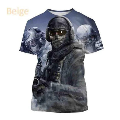 Call of Duty Warzone 3D Printed T-shirt Casual Summer Fashion Oversized Shooting Game Men and Women T-shirt Short Sleeve Top