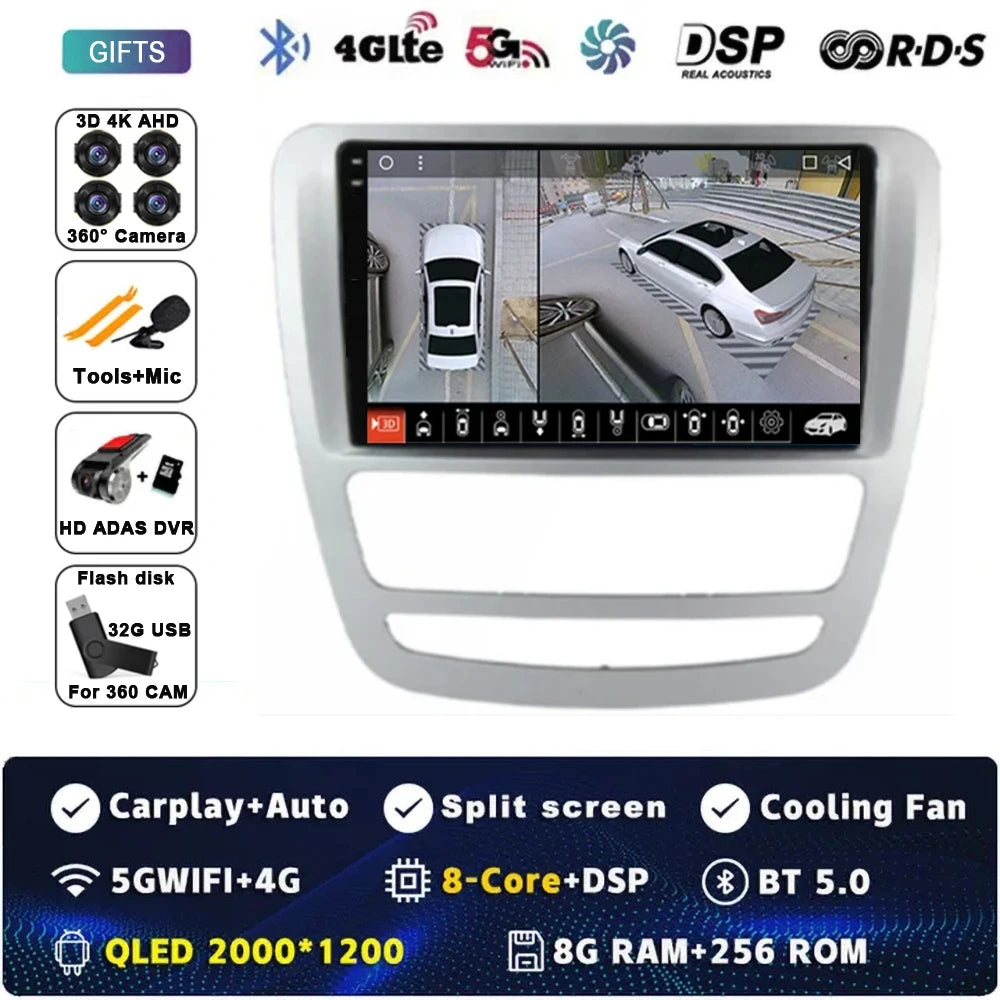 Android 14 GPS Navigation For JAC T6 T8 2015 2016 2018 2022 2021 Car DVD Player Headunit Radio Stereo Carplay Auto 360 Camera 4G