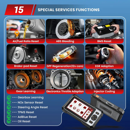 OBD2 Auto Scanner Bi-directional CAN FD Oil ABS DPF EPB SRS A/F BMS 15 Reset ANCEL FX6100 All System Diagnostic Scan Tools