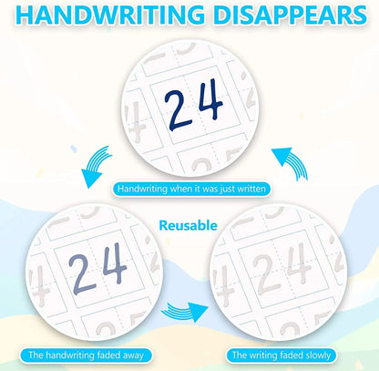 3D Calligraphy Copybook Reusable Learning Math English Book Drawing Numbers Education for Kids Letter Practice Toy Gifts