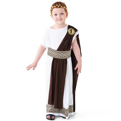 Children's clothing for boys Roman toga costume Children's festival Day  Ancient Greek mythology cosplay costume party Dress up