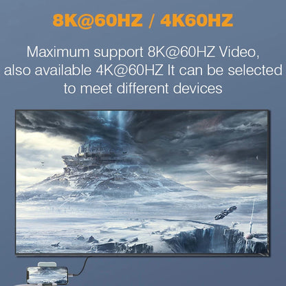 DP1.4 to HDMI2.1 Cable mini DP 1.2 to HDMI 2.0 Video Adapter 4K@60Hz 8K@60Hz DisplayPort Adapter For PC Laptop Projector Monitor