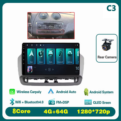 GPS Navigation QLED Touch Screen For Seat Ibiza 2012-2015 Android Auto Radio Car Multimedia Video Player 5G WIFI BT No 2din DVD