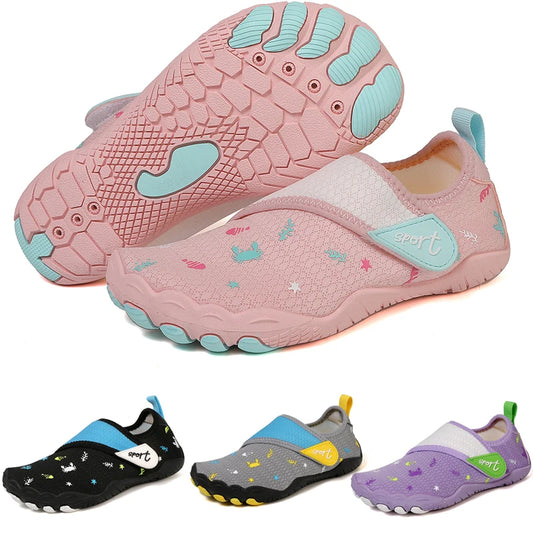 New children's outdoor water wading shoes, beach and stream tracing shoes, barefoot hiking and cycling five toe shoes