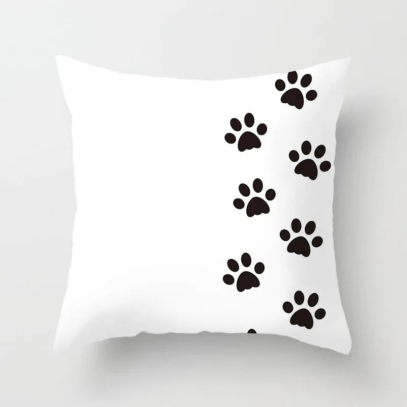 Home Decoration Black Cat Animal Print Cushion Pillowcase  Cover Sofa   Office Furnishing 45X45CM