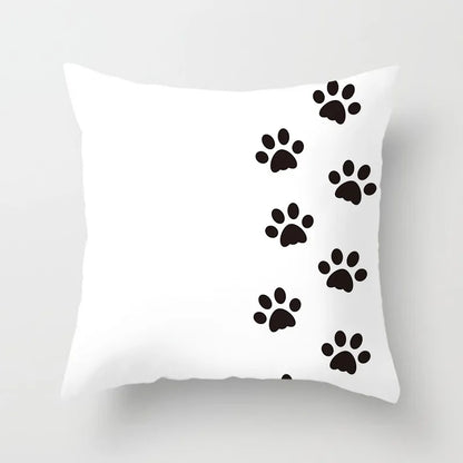 Home Decoration Black Cat Animal Print Cushion Pillowcase  Cover Sofa   Office Furnishing 45X45CM