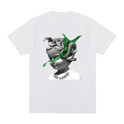 Camiseta de rapero para hombre y mujer camiseta de algodón por goteo informal a la moda novedad de verano  streetwear