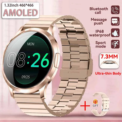 Women's Health Fashion Smart Watch 3D Curved HD Screen Heart rate Bluetooth call Sports Fitness Bracelet Light luxury SmartWatch