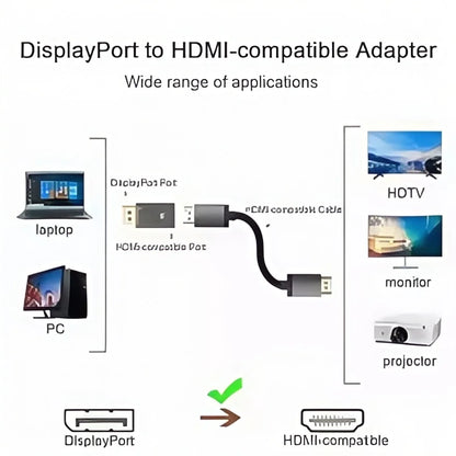 4K DisplayPort to HDMI Adapter - DP to HDMI Converter for PC/Laptop/Monitor Supports Ultra HD Video/Audio