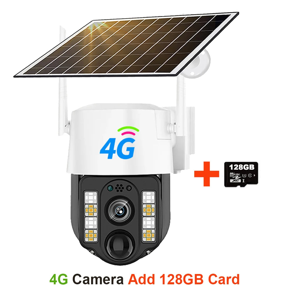 4G/WiFi Solar Camera Outdoor Waterproof IP Camara PIR Human Detection CCTV Security Protection Built in Battery With Solar Panel