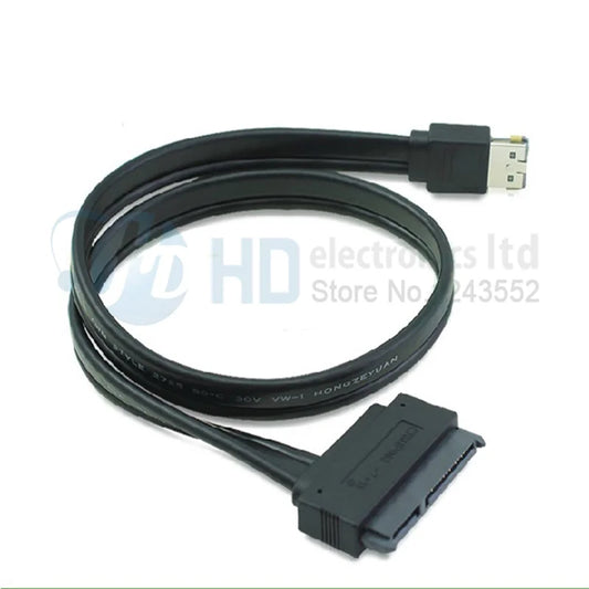 Power eSATA(esata+usb) 12V+5V to SATA 22pin cable,0.5m length eSATA to SATA