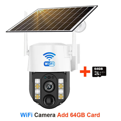 4G/WiFi Solar Camera Outdoor Waterproof IP Camara PIR Human Detection CCTV Security Protection Built in Battery With Solar Panel