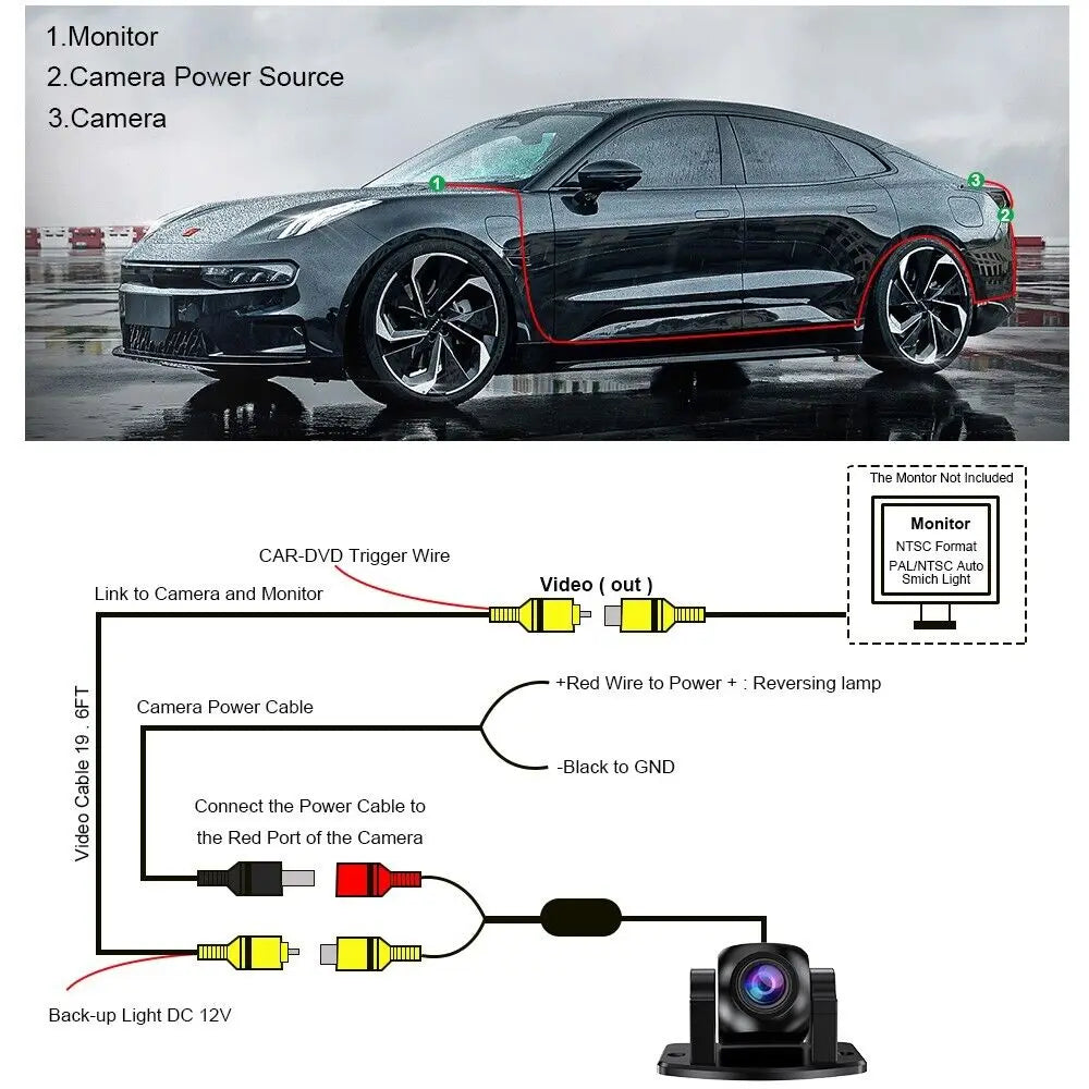 Waterproof HD Reverse Camera Car Front Rear View Backup Parking Night Vision CAM