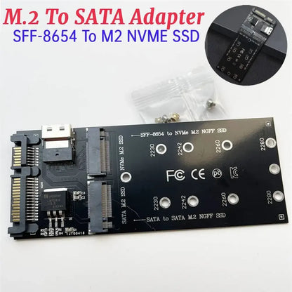 M2 to SATA Adapter SFF8654 for NVMe SSD Supporting Dual Storage Compatibility and Enhanced System Performance