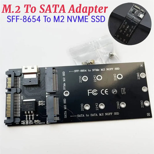 M2 to SATA Adapter SFF8654 for NVMe SSD Supporting Dual Storage Compatibility and Enhanced System Performance