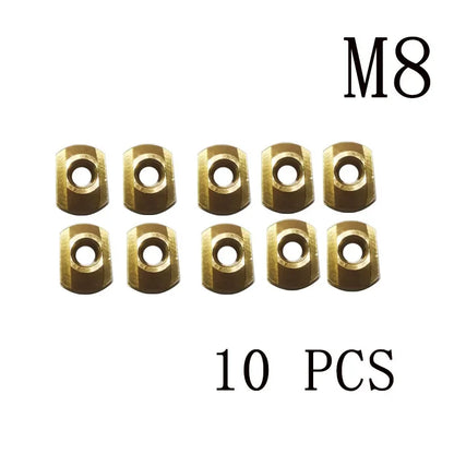 10 Or 20Pcs M8 Windsurf Hydrofoil Mounting Brass T-Nuts Water Sports Surfing All Hydrofoil Tracks Outdoors Surfing Accessories