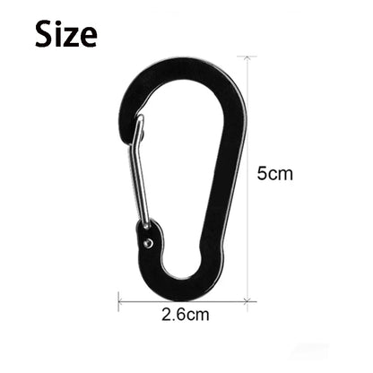 10PCS Multifunctional Stainless Steel Carabiner Key Chain for Outdoor Camping Climbing Buckle Hook Fishing Accessories