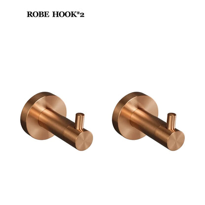 Brushed Rose Gold Stainless Steel Wall-mounted Elegant Bathroom Set Paper Towel Stick Toilet Bathroom Robe Soap Soap Dishwasher